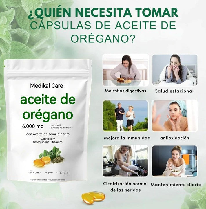 Natural Oregano Oil + Black Seed Capsules 180 capsules