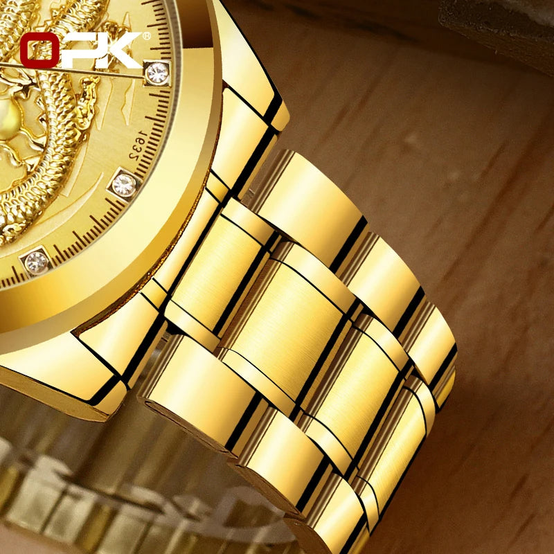 Jinlong Gold Dragon Quartz Watch