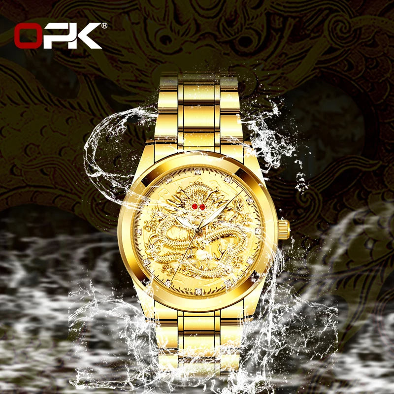 Jinlong Gold Dragon Quartz Watch
