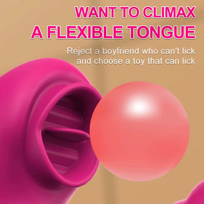 Vibrador 2 en 1 con función de lamido de lengua