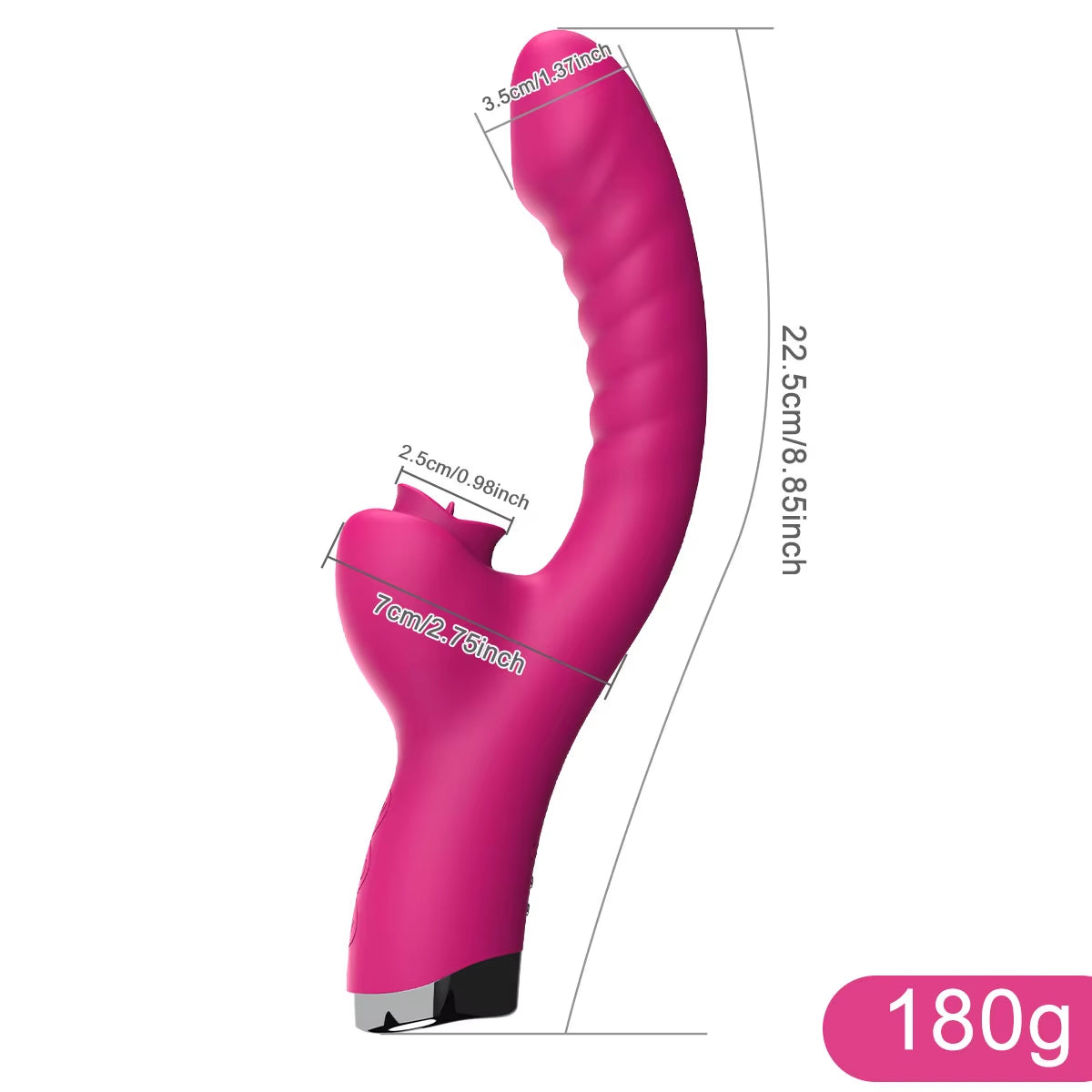 Vibrador 2 en 1 con función de lamido de lengua