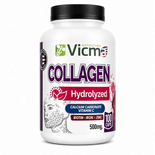 Colageno Hidrolizado + Zinc + Calcio + Vitamina C, 100Capsulas 500mg