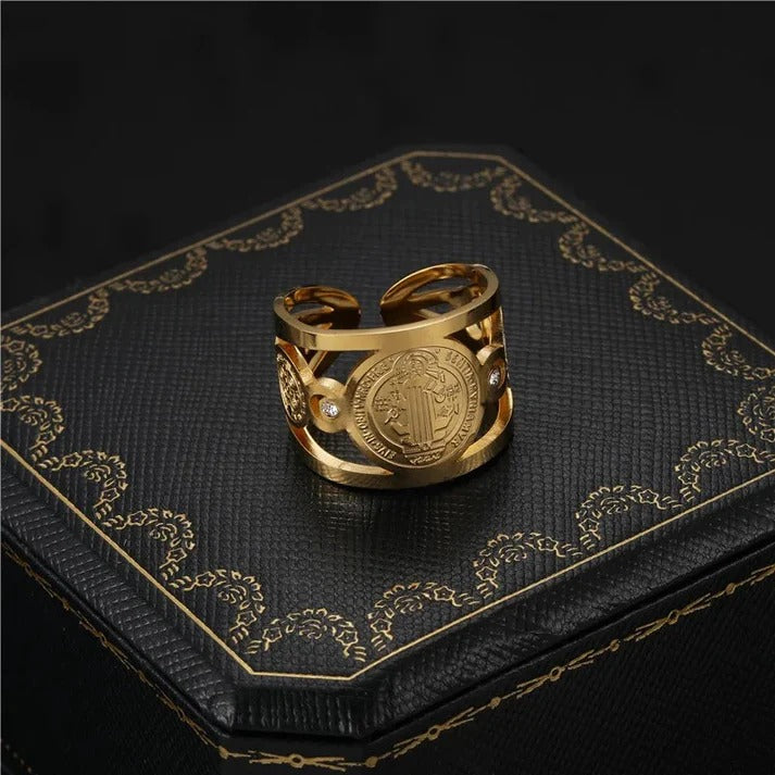 🙏 ANILLO DE PROTECCIÓN SAN BENITO AJUSTABLE ✝️